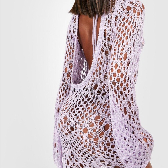 Crochet Sequin Beach dress size Small - Picture 3 of 5